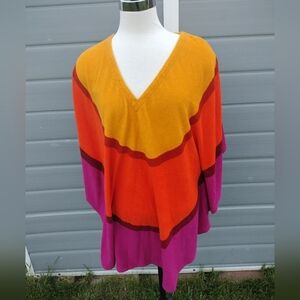 Marimekko Target Terry Poncho Cover Up S/M Beachy Orange Purple